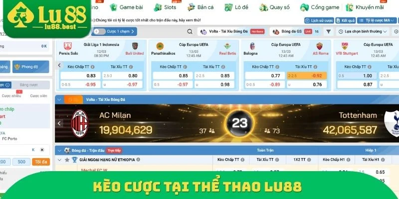 Kèo cược tại thể thao LU88