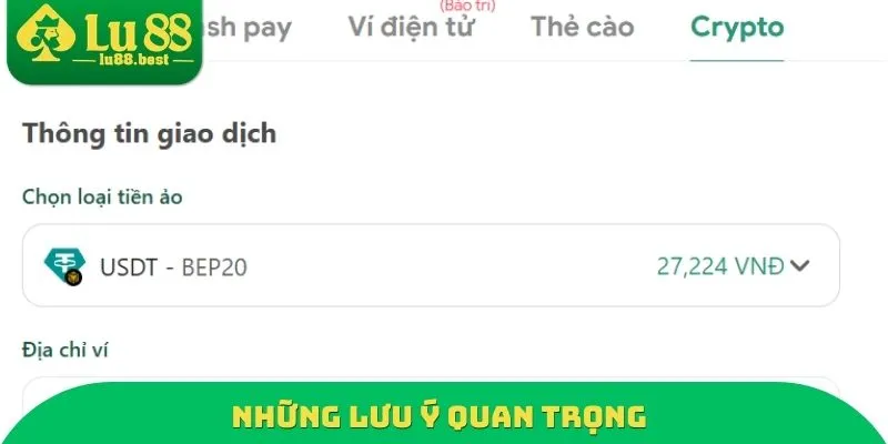 Những lưu ý quan trọng